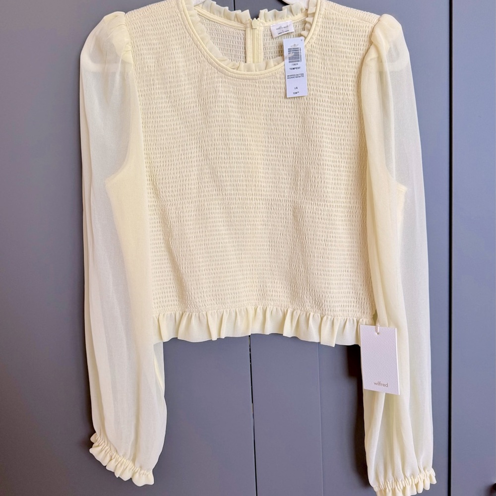Aritzia Wilfred Tempest Blouse - Butter Yellow - Picture 3 of 4